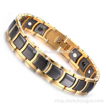 Unique desin black and gold bracelet high quality ceramic bracelet for men